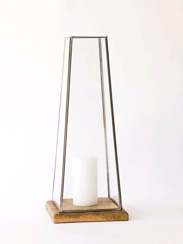 Fanal base madera - OBED Home & Deco San Rafael