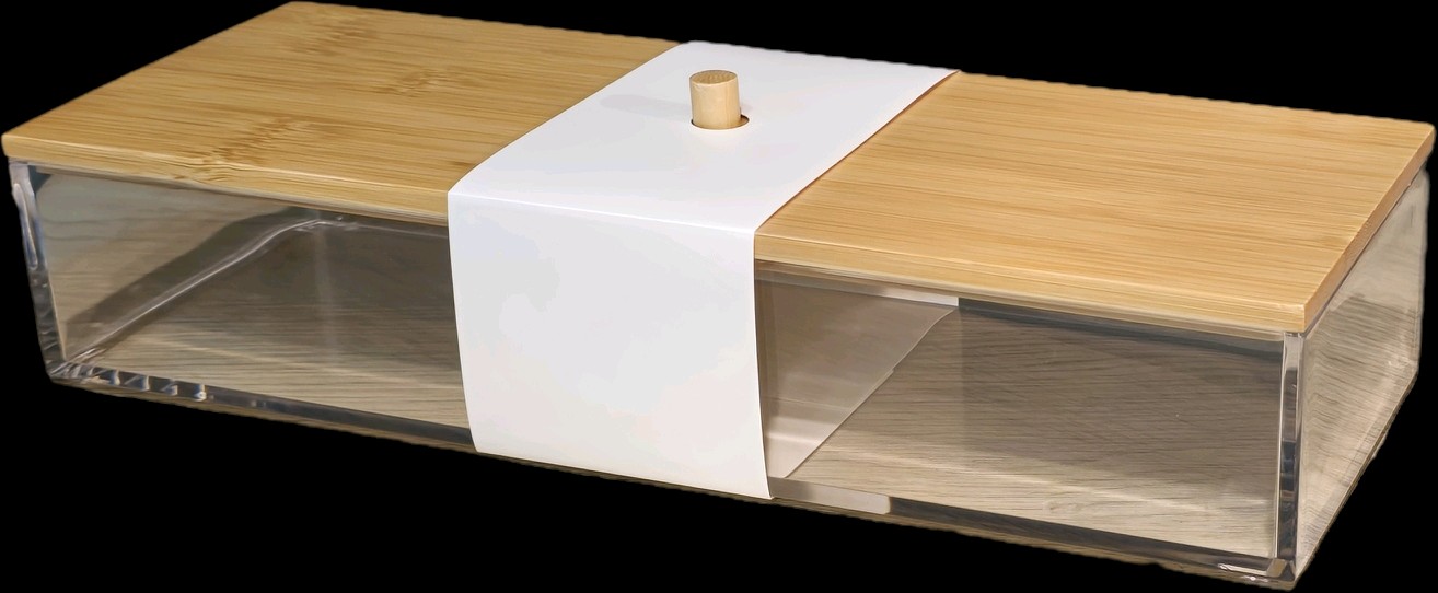 Cajita organizadora tapa bamboo - OBED Home & Deco San Rafael